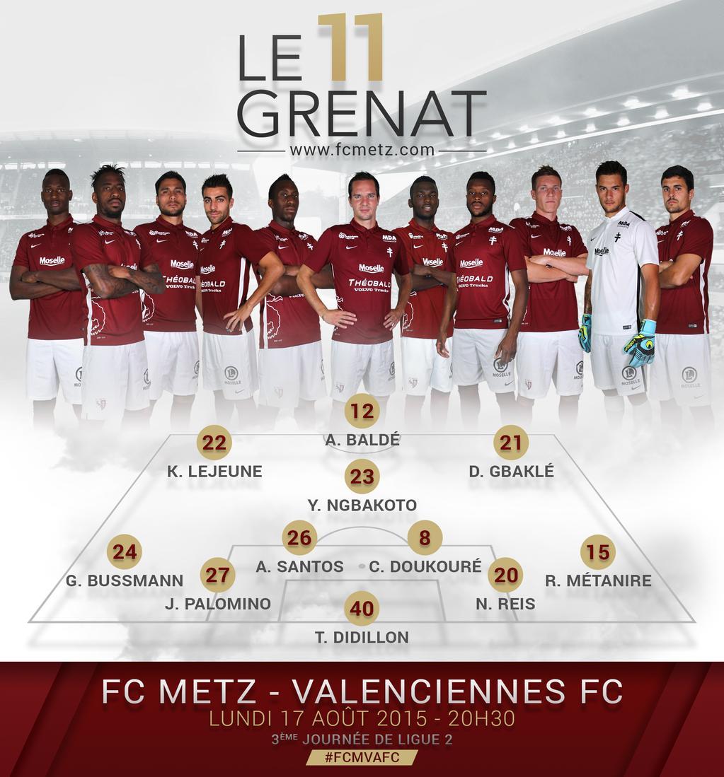 Ligue_2's tweet photo. La compo du #FCMetz contre #Valenciennes :
#FCMVAFC http://t.co/c2hd1G4I91