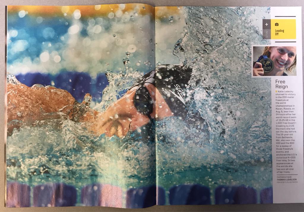 USASwimming's tweet image. Great to see @katieledecky "Leading Off" this week's @SInow after winning 5 gold medals at #Kazan2015!