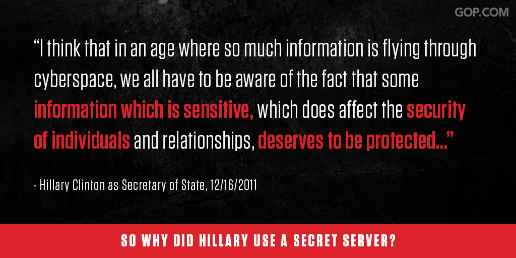 GOP's tweet image. Clinton doesn't even live up to her own standards gop.cm/6018BGoek Stop Hillary's #hypocrisy.