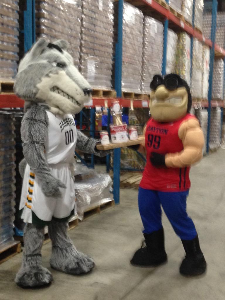 jjboggs's tweet photo. You know it is a rivalry when @RowdyWSU and @rudyflyer get together! #hungercup https://t.co/qpWvtfglB0 http://t.co/PmCyu668cy