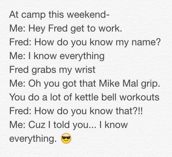 WhiteHatPiccola's tweet photo. I should have known Fred was #FISTtrained! #gripofdeath #kettlebells #wrestling #Strengthtraining http://t.co/xebEgiveFv