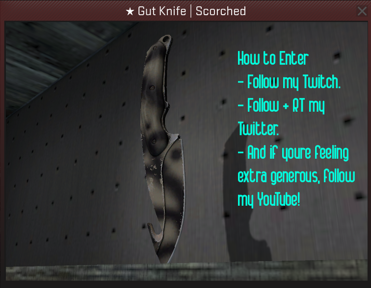 CinCinBear's tweet photo. This Month's Knife Giveaway is a Scorched Gut Knife. Re-tweet, and make sure you are following to win! http://t.co/A4E3rBvZB6