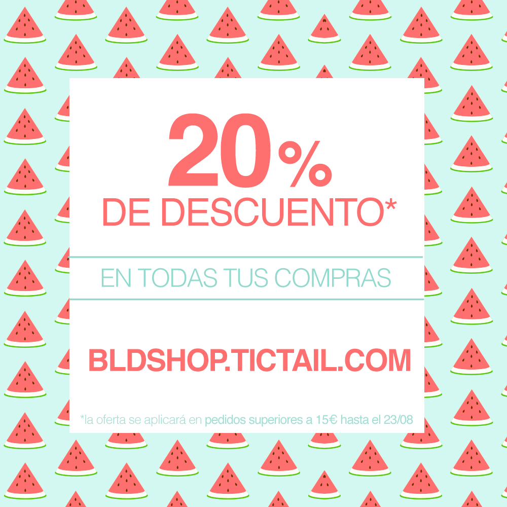 Empezamos la semana así de bien... 
¡20% DE DESCUENTO EN TODA LA TIENDA! bldshop.tictail.com