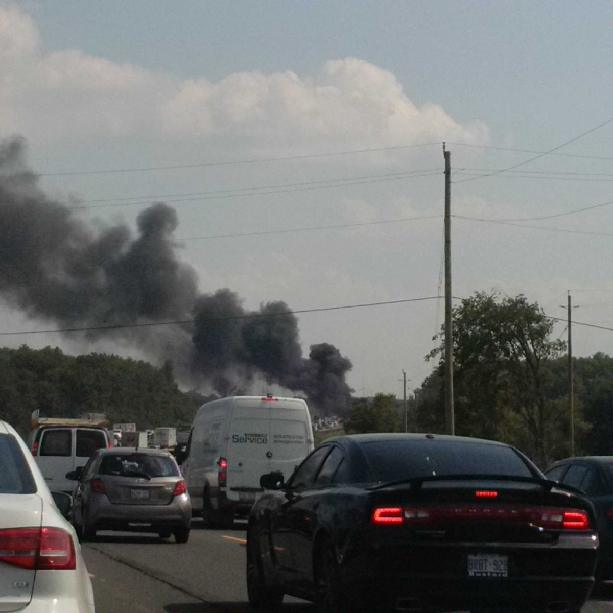 Argogal1's tweet photo. #hwy400SB traffic stopped at Canal Road. http://t.co/RnSX27un70