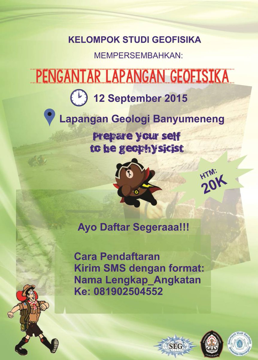 Pagiiii join yuk di Pengantar Lapangan Geofisika dari KSGF Undip di Lapangan Geologi Banyumeneng :)