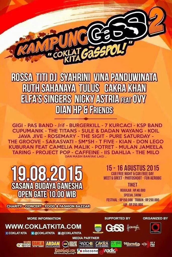1 Hari lagi...
Kampung GaSS 2.
19 . 8 . 2015.

Jangan lupa pada dateng ya.