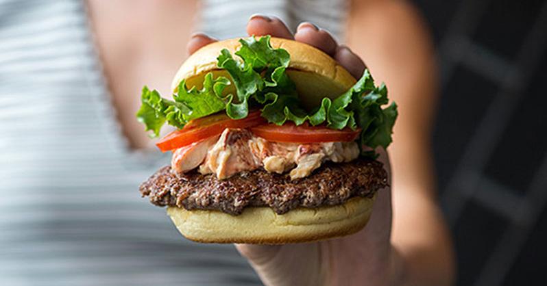 grubstreet's tweet photo. .@ShakeShack just unveiled a lobster-topped burger: http://t.co/MZS0J7gXon http://t.co/pFL4sXxGgf