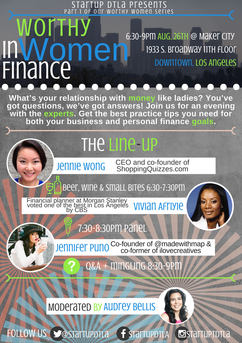 <a href="/LawrenceCis/">Lawrence Cisneros</a> <a href="/Crowdismo/">Crowdismo</a> <a href="/BarneySantos/">Barney Santos 🇺🇸🇸🇻</a> <a href="/USC/">USC</a> worthywomeninfinance.eventbrite.com We're building a network, Join us on Aug 26th!