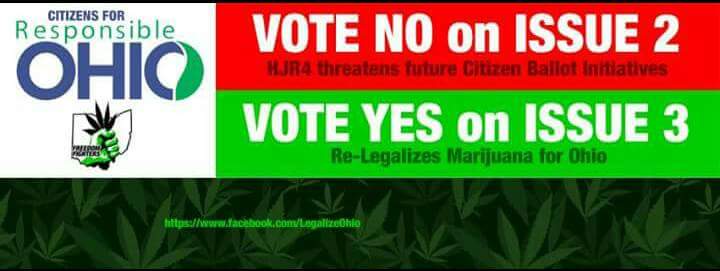 danfissel's tweet photo. No On Issue 2 Yes On Issue 3 in #Ohio2015 #MedicalMarijuana #ProgressIsHere @ResponsibleOH http://t.co/mTnwhJXVBi