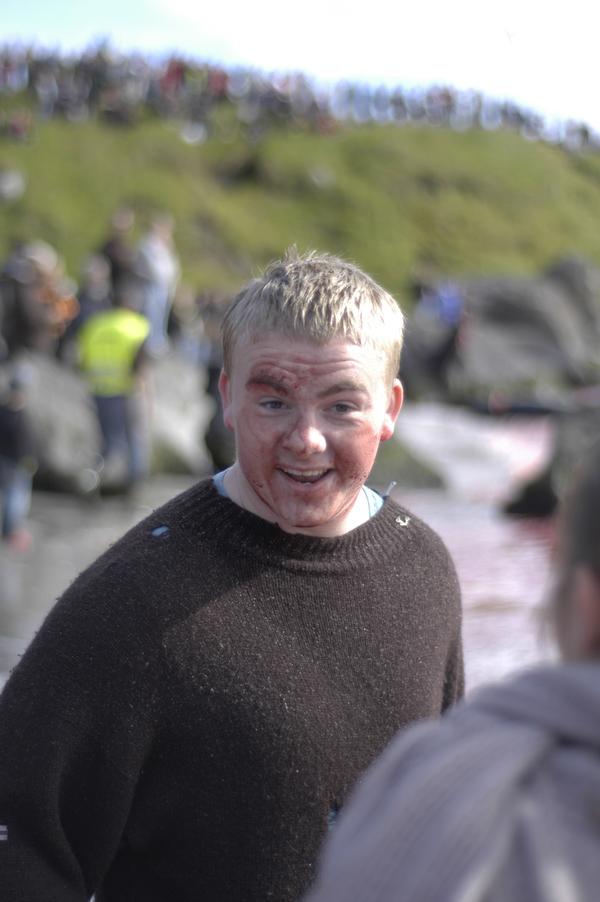 inextremis88's tweet photo. #FaroeIslands FUN! Does this laughing, blood-bespattered killer look in need of "free food" ? #BoycottDenmark https://t.co/VrR3ZMd9Qf