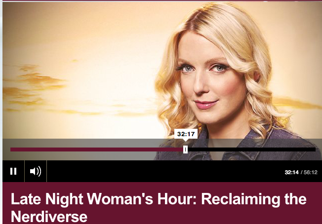 London_Geekfest's tweet photo. #NineWorlds was mentioned on @laurenlaverne @BBCRadio4 Woman's Hour this week. http://t.co/TeyEayaE0j (32 mins) http://t.co/44fp2dM6Yn