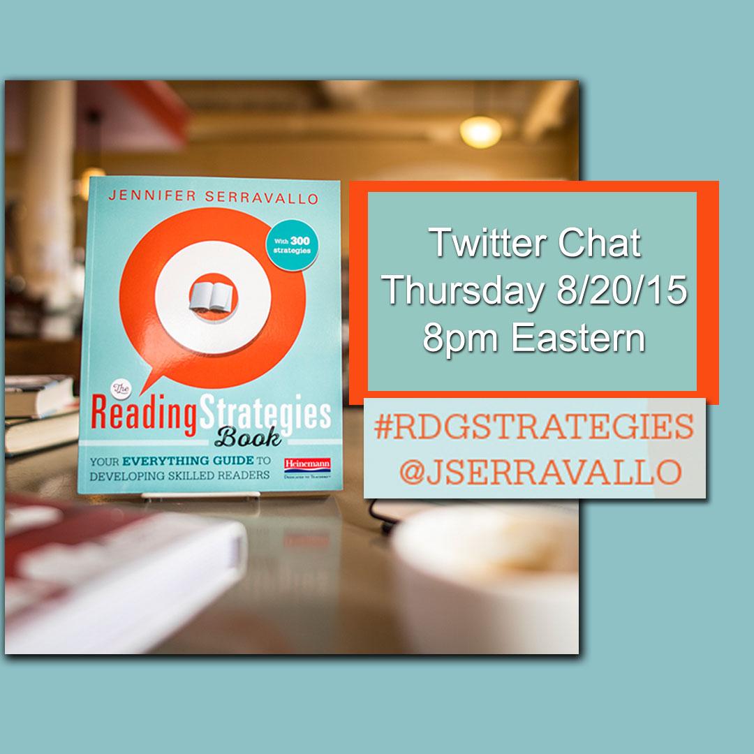 Thursday (8/20) join <a href="/JSerravallo/">Jennifer Serravallo</a> for a Twitter chat around the #RdgStrategies book. Strategies for the new year!