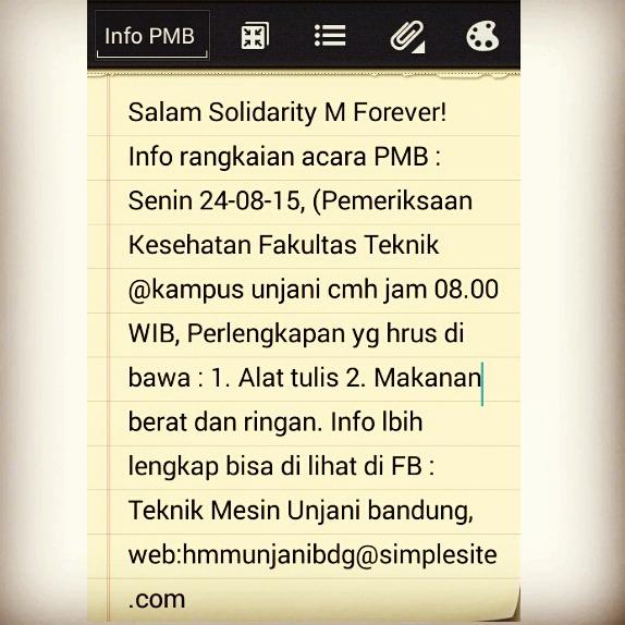 Salam Solidarity M Forever! Info buat mahasiswa baru 2015 nih