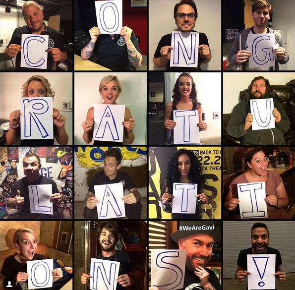 LindseyStirling's tweet photo. I have the best tour team. They sent this to me when I graduated. I love you all so much. http://t.co/9lXehzC7IC