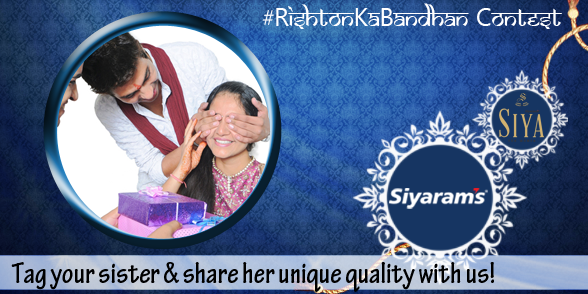 SiyaramsIndia's tweet photo. #RakshaBandhan brings back the happy days you’ve shared with your sister. Take part in the #RishtonKaBandhan #contest http://t.co/0uszQ6Gt2B