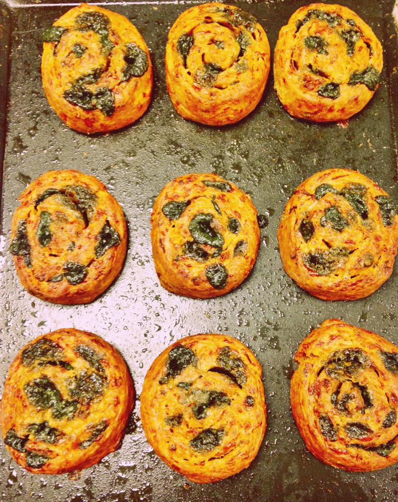 redjarcooking's tweet photo. New tomato and #spirulina scones @kaffeinelondon Eastcastle Street #baking #london #coffee http://t.co/GSCuElVE06