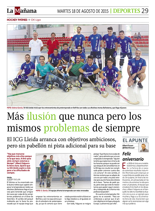 "@ICGLleidaLlista: Más ilusión que nunca": ow.ly/R1QHW (via <a href="/LaManyanaCAT/">La Mañana</a>) #OKlliga