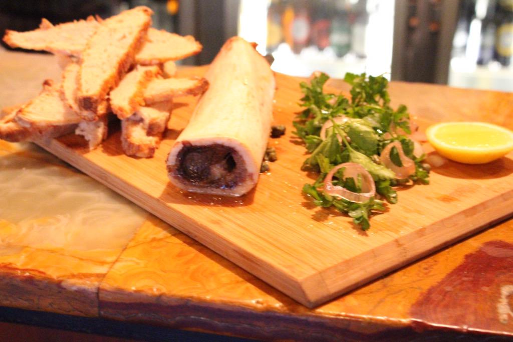 Bone...........
Delicious #bonemarrow with #crustybread and a #herbsalad.
Add #wine and you can't go wrong! #StKilda