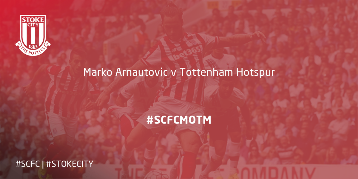 stokecity's tweet photo. You have voted for Marko Arnautovic, who has come out on top in this week's #SCFCMOTM poll against @SpursOfficial. http://t.co/B7cxvX8Zwi