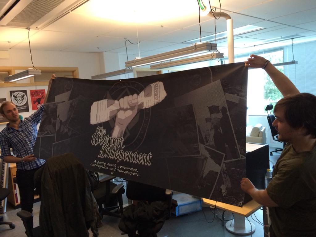 ChrisInYellow's tweet photo. Our booth banner in all its glory #PAXPrime #gamedev #indiedev #WestportIndependent @0010_Games http://t.co/8YXyxDd8Ux