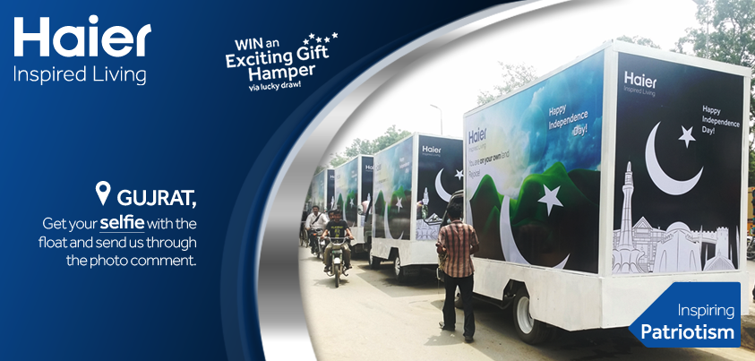 HaierPakistan's tweet photo. Participate in the Float activity in Gujrat Aug 18 to WIN amazing prizes. Stay tuned for YOUR city.#FloatActivity http://t.co/F8HnOG3hra