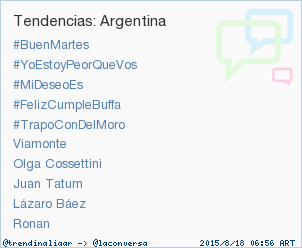 trendinaliaAR's tweet photo. #TrapoConDelMoro acaba de convertirse en TT ocupando la 5ª posición en Argentina. Más en http://t.co/Zdrt4tAWye http://t.co/GbAwTsDWDH