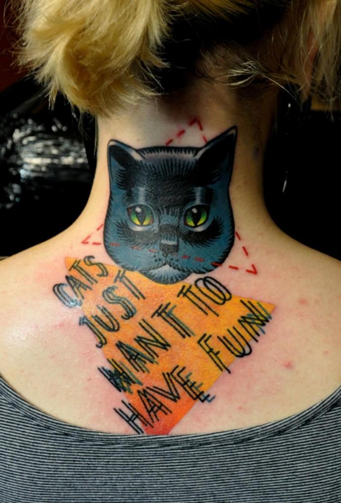 inkfolder's tweet photo. http://t.co/aroHbmJVIx
#Cat #Fun #NeckTattoo #TattooArt #design http://t.co/lnGB6NtqBH