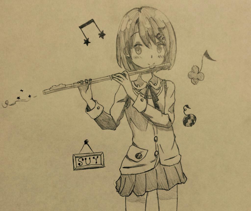 醤油少々 Twitterissa フルート吹いてる女子って綺麗 ˊㅿˋ という事で描いてみました 創作 絵描きさんと繋がりたい イラスト基地 少しでも上手いと思った人rt 1mmでもいいなと思ったらrt Http T Co 1ngtvfppvg Twitter