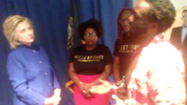 thehill's tweet photo. Clinton tells #BlackLivesMatter activists: ‘You’re not going to change every heart’; WATCH: http://t.co/6CrgyjfI2W http://t.co/K40KAGfcmA