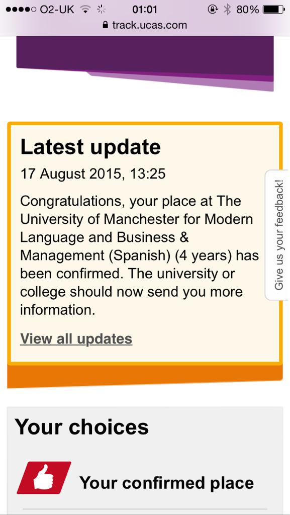 Connor_andrew97's tweet photo. Delighted to get into uni at last!! I know i dont speak Spanish now but it cant be that hard!!! #bonjourmanchester http://t.co/najVHkbPvB