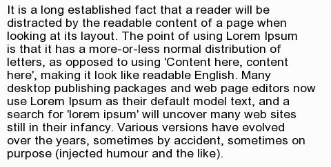 atdtestaccount's tweet photo. It is a long established fact that a reader will be distracted by the readable content of a page ... http://t.co/VvnMBuvvr7
