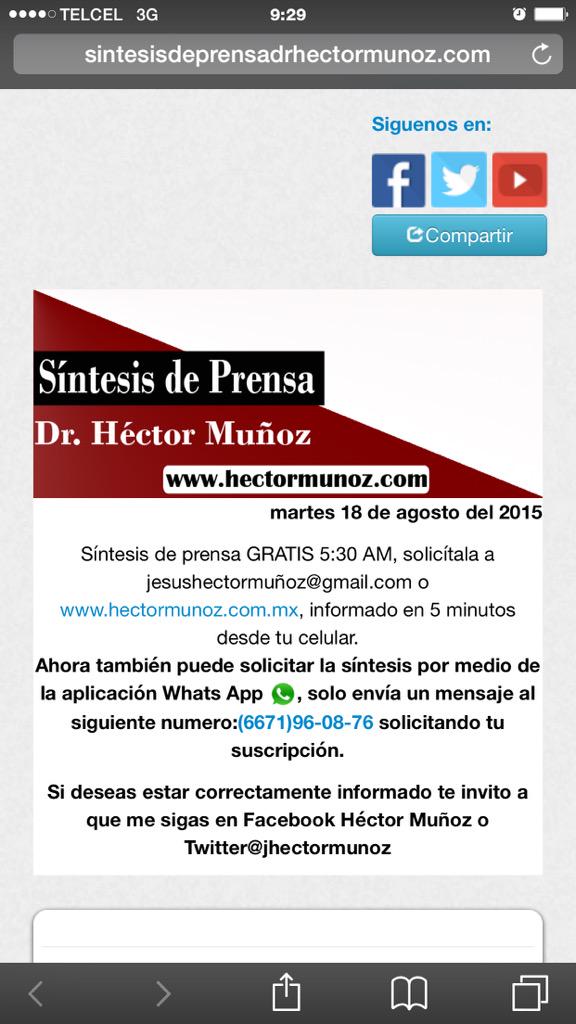 zaudizareth's tweet photo. Principales encabezados; las noticias más relevantes Económico, Político y Social.

#SintesísDePrensa
@JHectorMunoz http://t.co/Noje4SKyYh