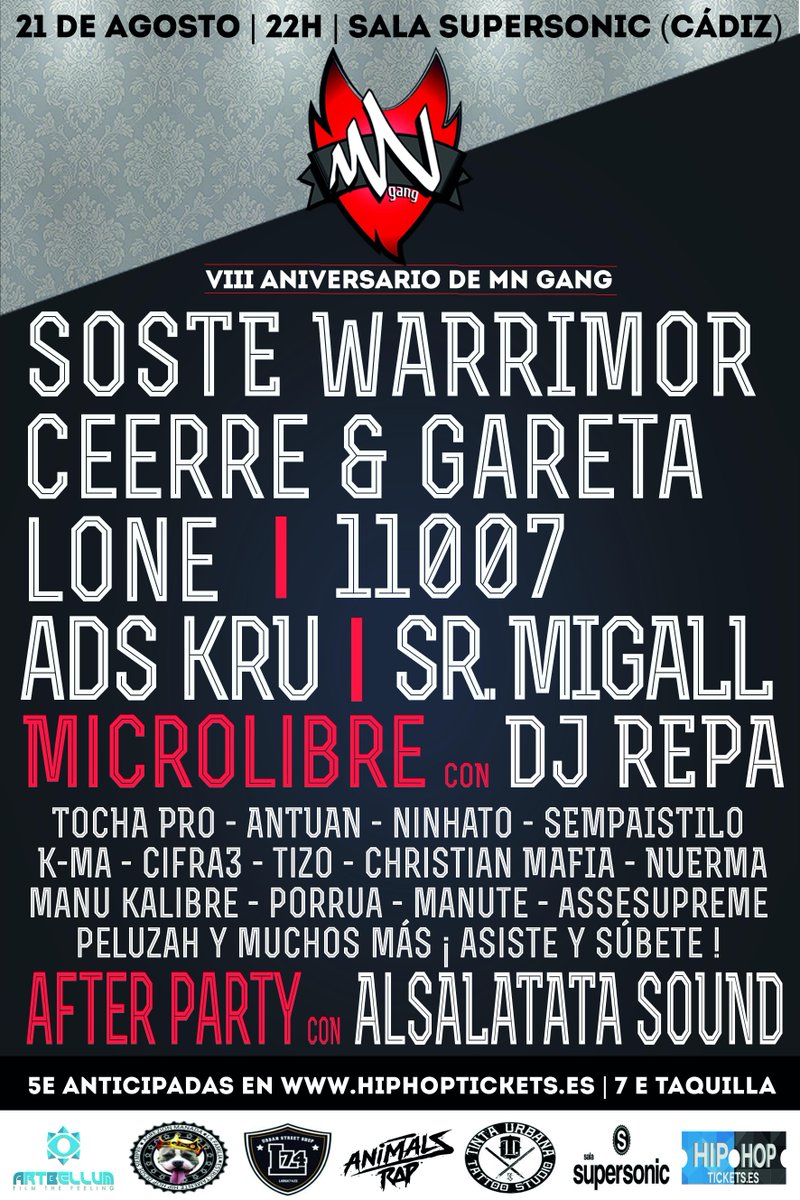 MN_Gang's tweet photo. Viernes 21 en @salasupersonic Las anticipadas por 5e ESTÁN VOLANDO. Asegurate la tuya.Entra en @HipHopTickets http://t.co/tcNPLxNoVy