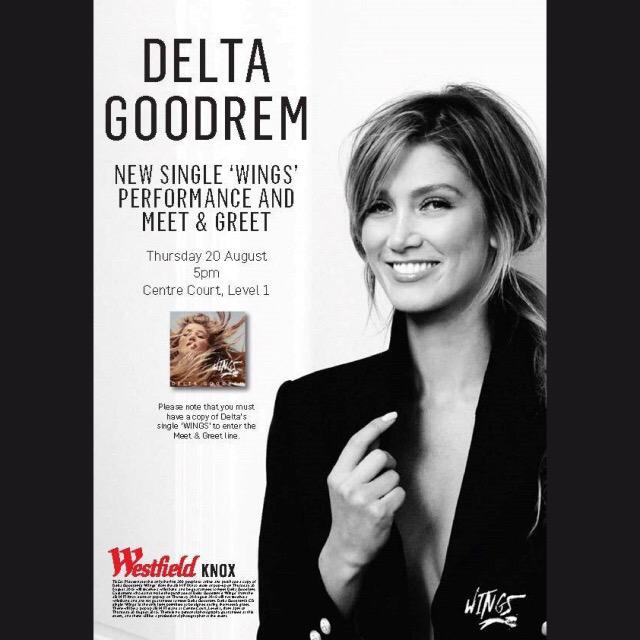 Can't wait to see some of my Melbourne supporters this Thurs 5pm at Westfield Knox! Come and sing #Wings with me 😘🎶💕