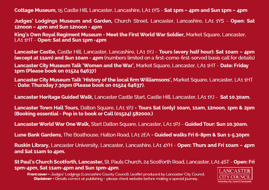lancasterunlock's tweet photo. Lancaster venues will throw open their doors for Heritage Open Days 10-13 Sept. Plan your weekend now! #HODs http://t.co/V9diVaSbw2