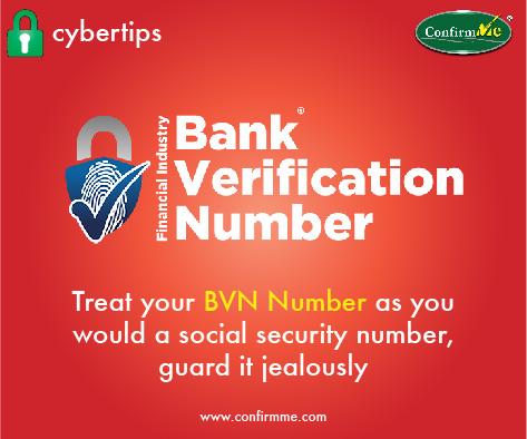 ChamsHoldCo's tweet photo. Treat your #BVN like you would your Social Security Number. Guard it jealously #Cybertips #cybersecurity http://t.co/gDjcLaZF1E