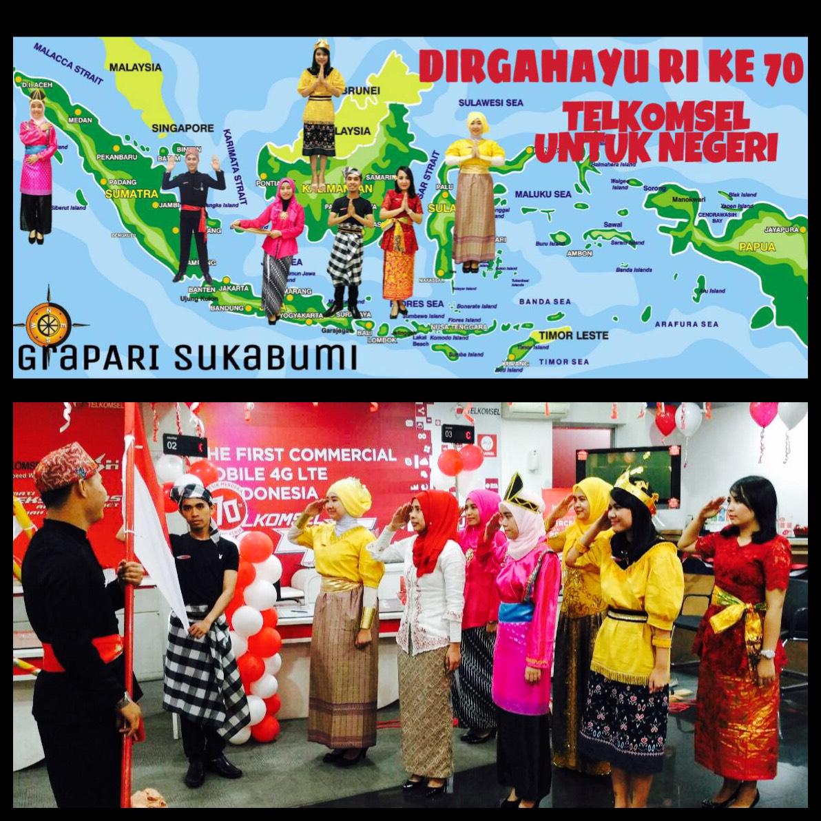 GraPARISukabumi's tweet photo. GraPARI Sukabumi siap melayani negeri. Bhinneka Tunggal Ika
Merdeka! Ayo Kerja! @BeFunNColorful #GrapariMerdekaArea2 http://t.co/8V2WIWrgh2