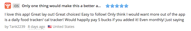 andreaskam's tweet photo. If only all @AppStore reviews were like this! Good thing we'll be adding a meal planner to the @FitMenCook app! http://t.co/GinYDS7JFj