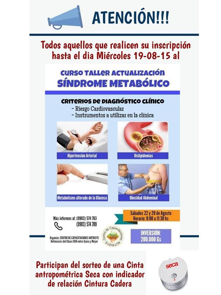 Nutrisys_Py's tweet photo. INSCRIPCIONES ABIERTAS

Promoción imperdible!!!!

Curso de Actualización en Síndrome Metabólico!! http://t.co/kxPvxzrrtS