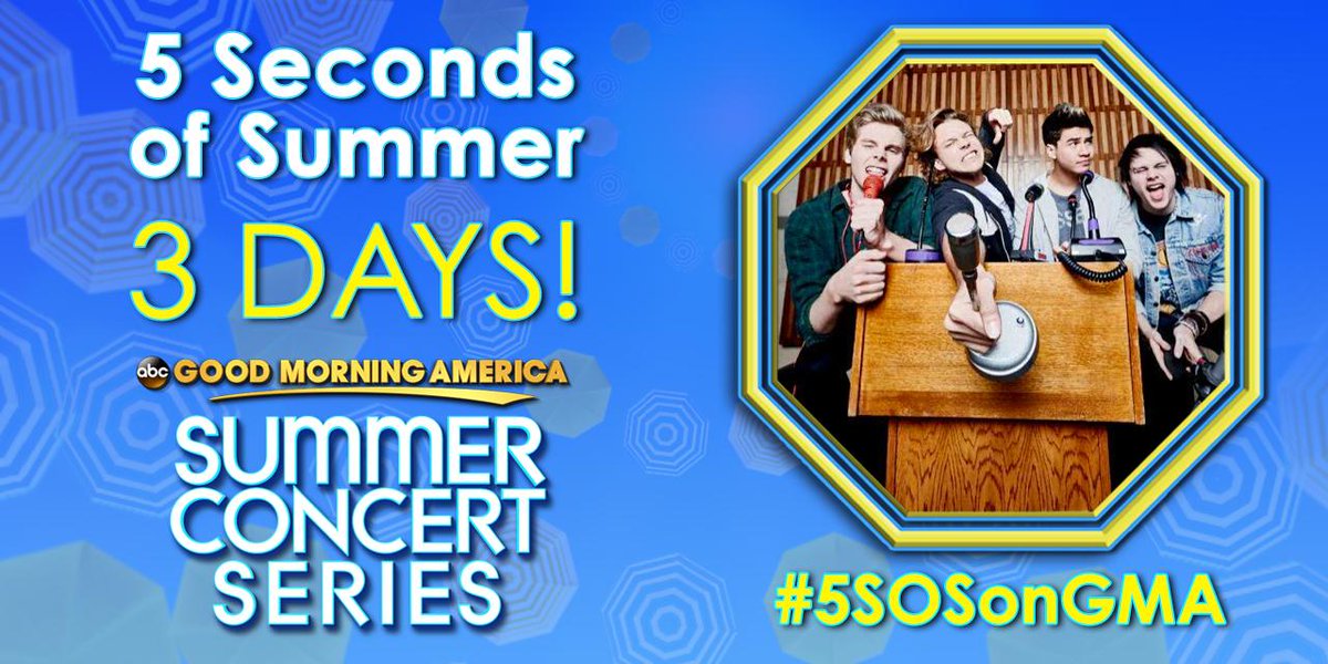GMA's tweet photo. |￣￣￣￣￣￣￣ |
|      3 DAYS!       |
I #5SOSonGMA |
| ＿＿＿＿＿＿__| 
(\__/) || 
(•ㅅ•) || 
/ 　 づ http://t.co/VRnZj8TYRh