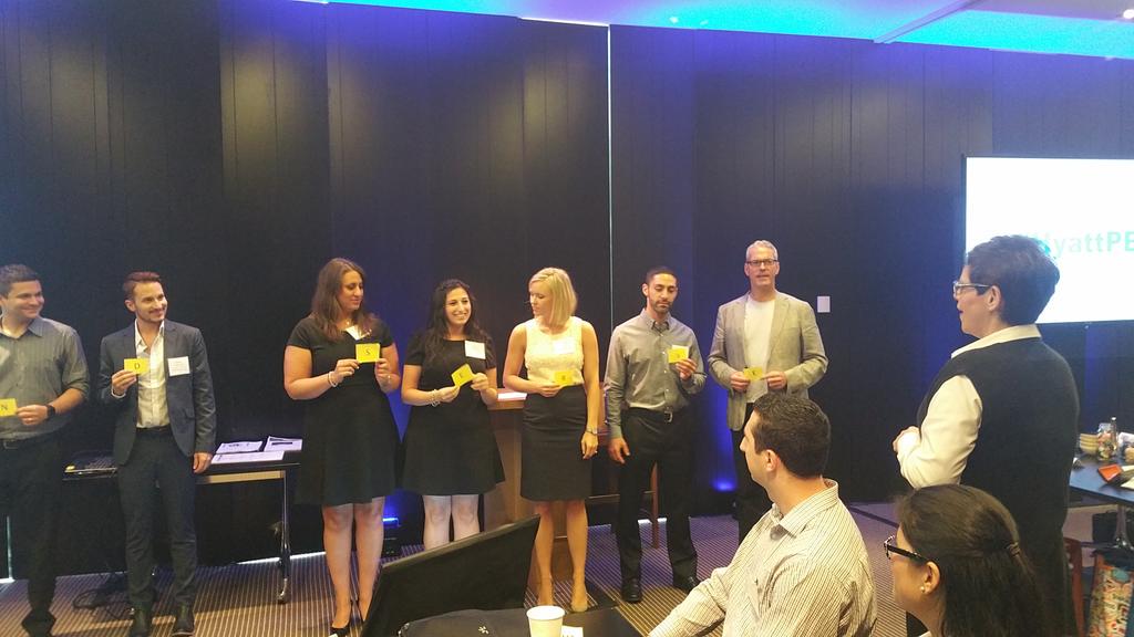 psuchick98's tweet photo. Stand &amp; serve two cornerstones of Hyatt leaders @amysjhappy @mmilione @mocheeks1 #HyattPBT http://t.co/pGibTGLy8A