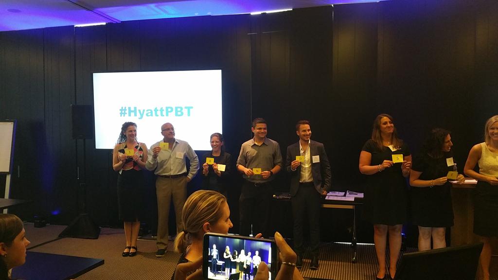 psuchick98's tweet photo. Stand &amp; serve two cornerstones of Hyatt leaders @amysjhappy @mmilione @mocheeks1 #HyattPBT http://t.co/pGibTGLy8A