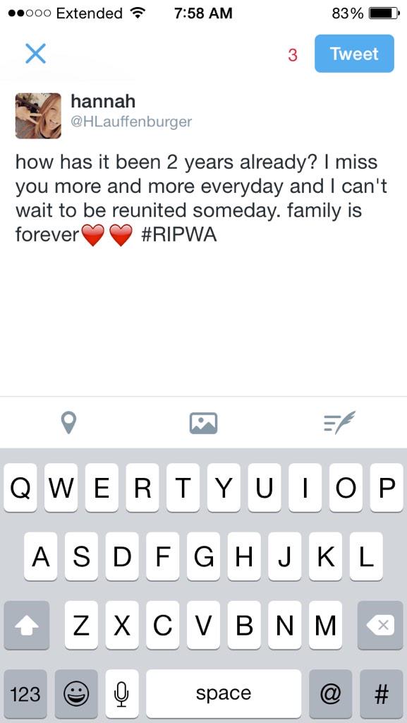 HLauffenburger's tweet photo. #RIPWA ❤️ http://t.co/SpuJzJ5fdI