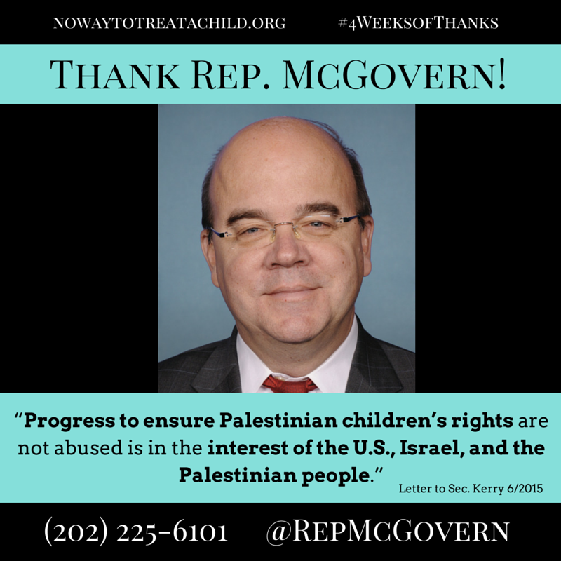 jvplive's tweet photo. Thank you, @RepMcGovern, for standing up for #Palestinian kids who face #Israeli military detention! #4WeeksofThanks http://t.co/tiKT4AOYGO