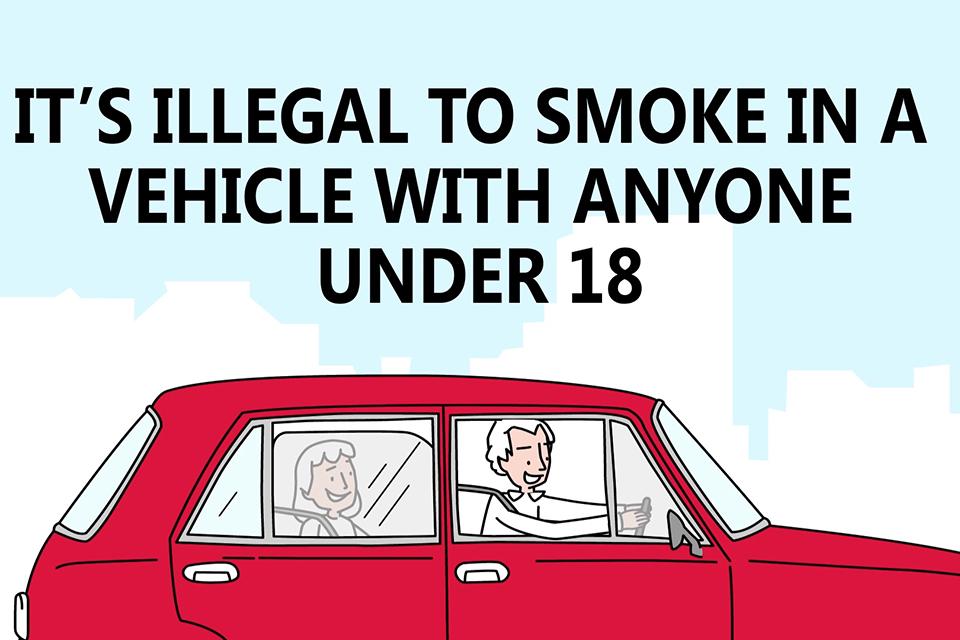 From 1 Oct 15 it'll be illegal to smoke in a vehicle with anyone under 18, find out more at: bit.ly/1P6t949