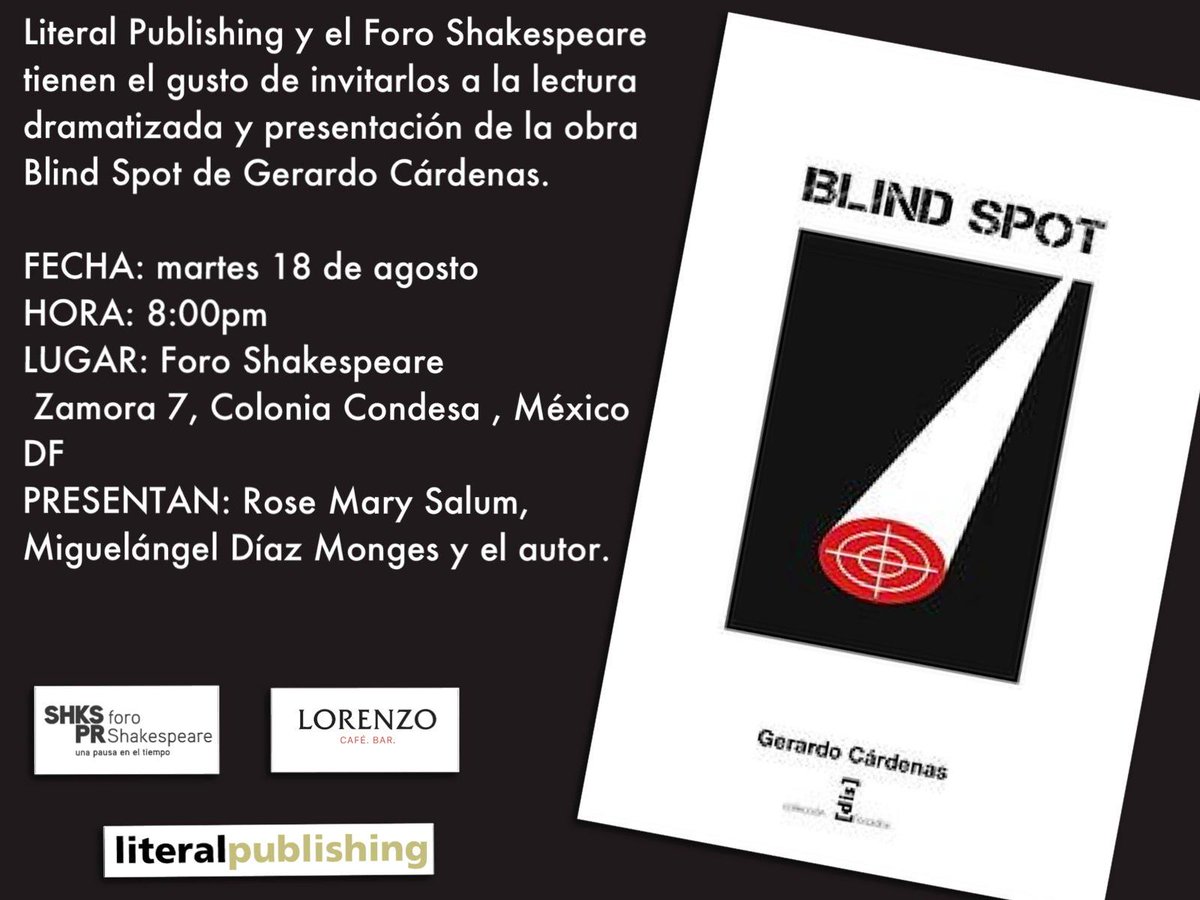 shakespeareycia's tweet image. Además de teatro, hoy también tenemos #PresentaciónDeLibro y #LecturaDramatizada en @lorenzo_cafebar  @LibreriaDelForo
