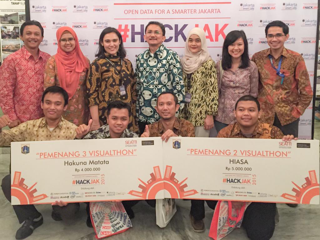 dhetaps's tweet image. Selamat!! Proudly be the winning team at @HackJakarta 2015 Visualthon &amp;amp; Hackathon: @Telkom's @ddbAccelerator.