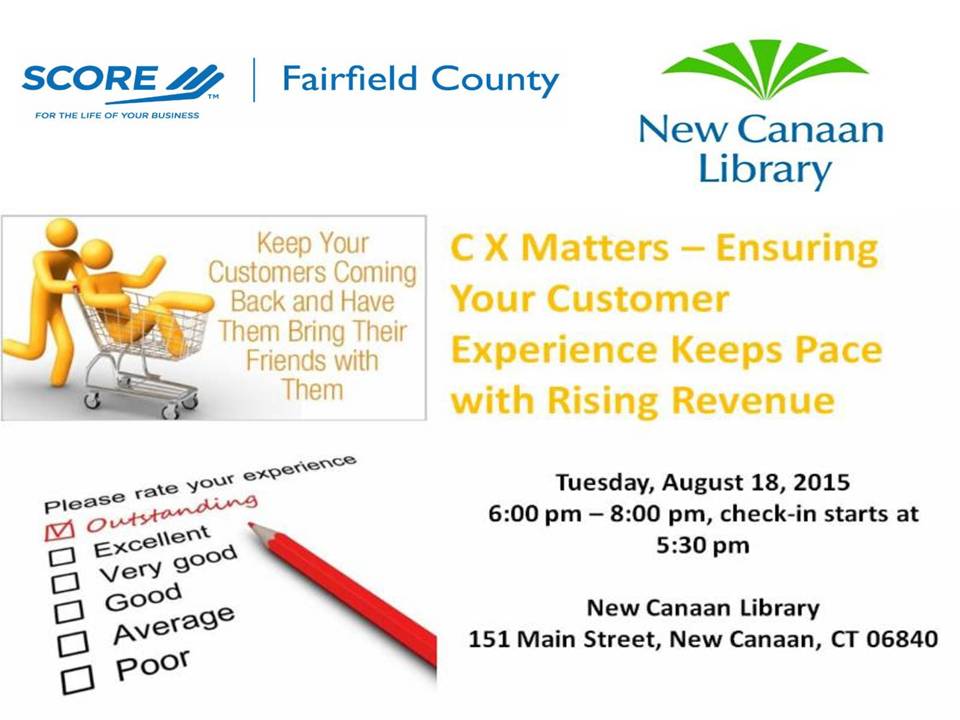 Escape the HEAT and join us  for a SCORE Fairfield County workshop at the New Canaan library! Walk-ins always welcome