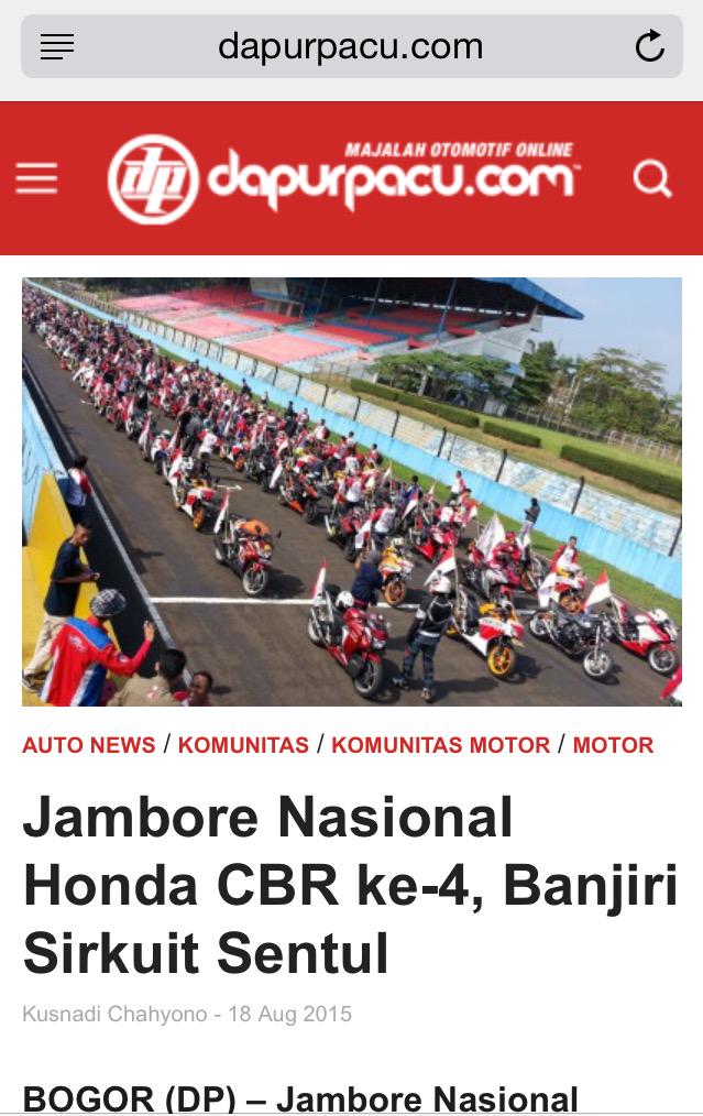 Terimakasih <a href="/DapurPacu/">dapurpacu</a> #jamnas4AHC #sentulcircuit #cbr250 #honda selengkapnya di  dapurpacu.com/255151/jambore…