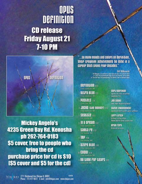 OPUSJazzBand's tweet photo. OPUS at Mickey Angelo's this Friday, 7-10!  Stop by for great music, great drinks, great food! http://t.co/ESgnCTCijq